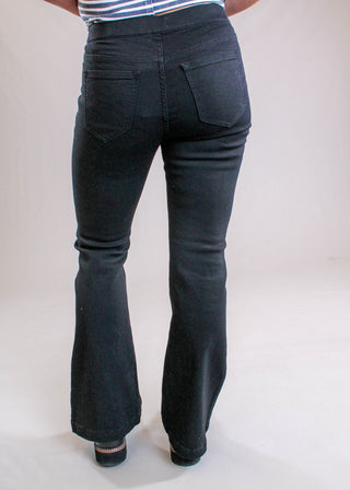 Cello Black Pull-On Flare Jeans