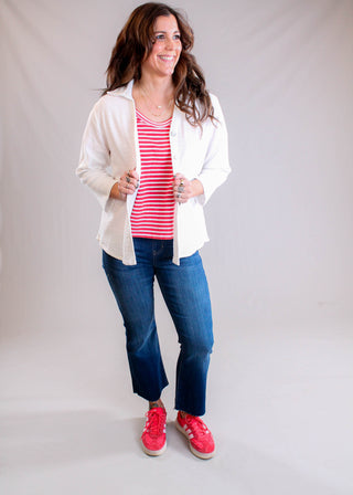 Parsley & Sage Shawn Shirt in White