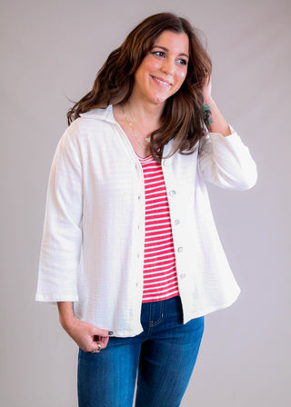 Parsley & Sage Shawn Shirt in White