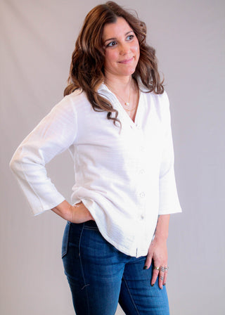 Parsley & Sage Shawn Shirt in White