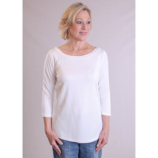 Tribal 3/4 Sleeve Crew Neck Top front view - Fashion Crossroads Inc