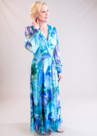 V-Neck Twist Waist Dress Side View - Fashion Crossroads Inc
