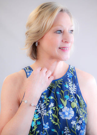 Embroidered Mesh Halter Dress Detail View - Fashion Crossroads Inc