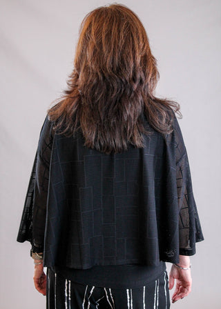 Sympli Mezza Luna Cardigan in Black back view - Fashion Crossroads Inc.