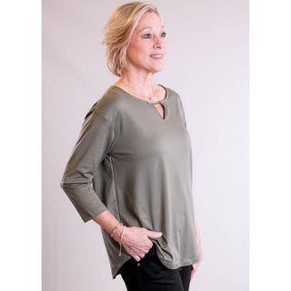 Teez Her 3/4 Sleeve Notch Tee