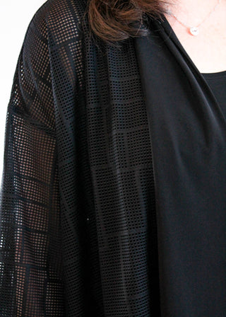 Sympli Mezza Luna Cardigan in Black shoulder view - Fashion Crossroads Inc.