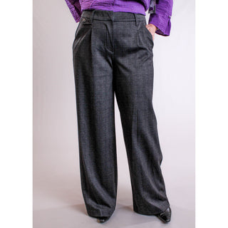 Democracy Wide Leg Trousers with Flat Pockets front view - Fashion Crossroads Inc.