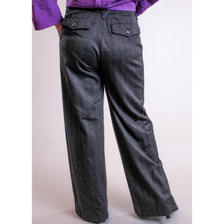 Democracy Wide Leg Trousers with Flat Pockets back  view - Fashion Crossroads Inc.