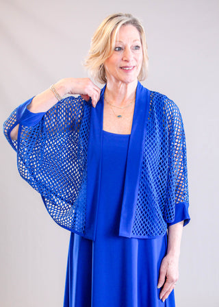 Honeycomb Shrug Front View View - Fashion Crossroads Inc