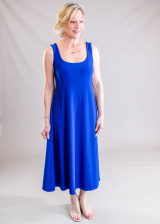 Sympli Square Neck Fit & Flare Dress Front View - Fashion Crossroads Inc