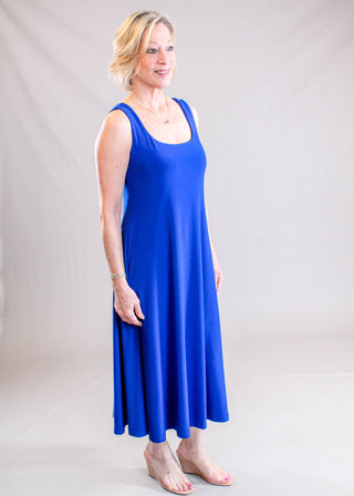 Sympli Square Neck Fit & Flare Dress Side View - Fashion Crossroads Inc