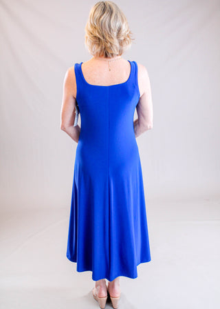 Sympli Square Neck Fit & Flare Dress Back View - Fashion Crossroads Inc
