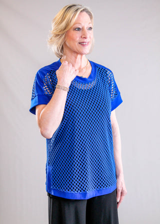 Honeycomb Boxy Top Side View - Fashion Crossroads Inc