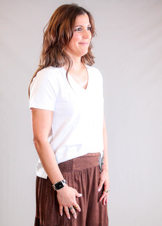 Tribal Sportswear V Neck Tee with Short Sleeves side view - Fashion Crossroads Inc.