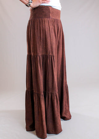 Nostalgia Smocked Waist Palazzo Pant side view - Fashion Crossroads Inc.