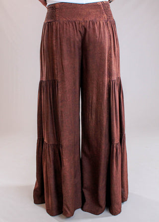 Nostalgia Smocked Waist Palazzo Pant back view - Fashion Crossroads Inc.