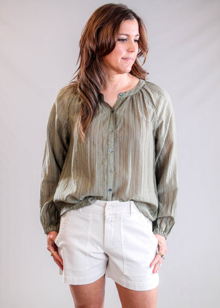 Dylan Gigi Blouse | Lightweight Relaxed Fit Women’s Top front view - Fashion Crossroads Inc.