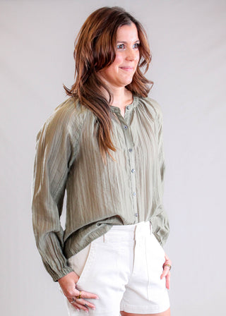 Dylan Gigi Blouse | Lightweight Relaxed Fit Women’s Top side view - Fashion Crossroads Inc.