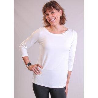 Tribal Sportswear 3/4 Sleeve Crew Neck Top front  view - Fashion Crossroads Inc