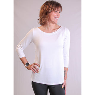 Tribal Sportswear 3/4 Sleeve Crew Neck Top front view - Fashion Crossroads Inc