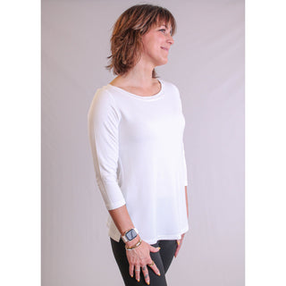 Tribal Sportswear 3/4 Sleeve Crew Neck Top side view - Fashion Crossroads Inc