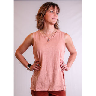 Wish List Tank Top With Raw Edge front view - Fashion Crossroads Inc.