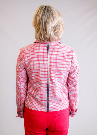 Liverpool Shacket with Flap Pockets Back View - Fashion Crossroads Inc