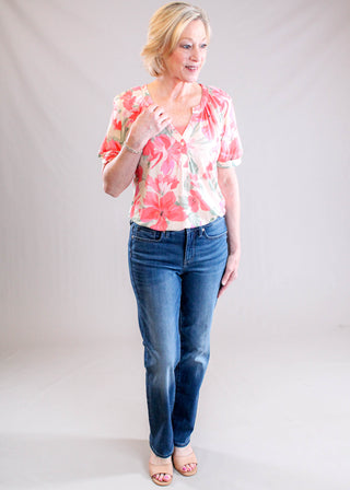 Not Your Daughter's Jeans Petite Straight Leg Model View - Fashion Crossroads Inc