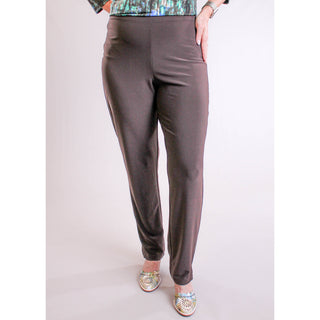 Sympli Narrow Pant Midi Chocolate front view - Fashion Crossroads Inc.