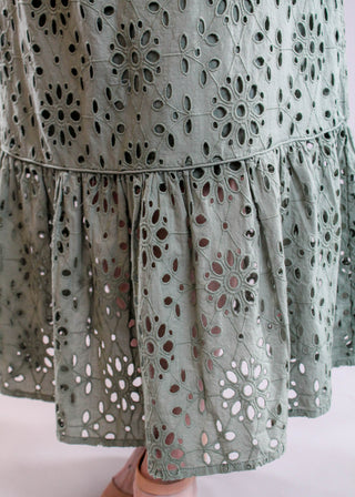 Tribal Sportswear Floral Embroidered Boho Maxi Skirt Detail View - Fashion Crossroads Inc