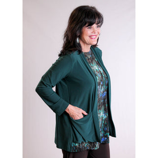 Sympli Core Cardigan with Pockets side view - Fashion Crossroads Inc.