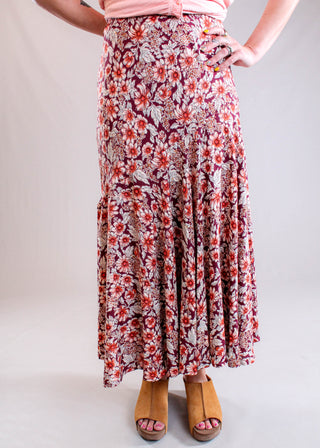 Nostalgia Fit N Flare Floral Skirt Front View - Fashion Crossroads Inc