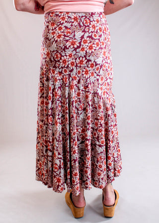 Nostalgia Fit N Flare Floral Skirt Back View - Fashion Crossroads Inc