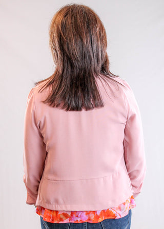 Blu Pepper 3/4 Ruched Sleeve Blazer Side View - Fashion Crossroads Inc