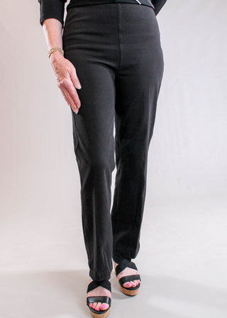 Lyssé Black Ankle Denim Baby Bootcut Pant front view - Fashion Crossroads Inc.