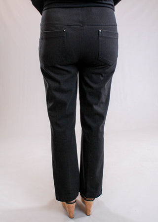 Lyssé Black Ankle Denim Baby Bootcut Pant back view- Fashion Crossroads Inc.