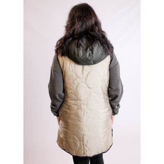 Tribal Sportswear Reversible Puffer Vest Spinach Reverse Back View  - Fashion Crossroads inc.