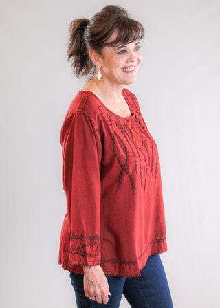 Parsley & Sage Zinnia 3/4 Sleeve Top