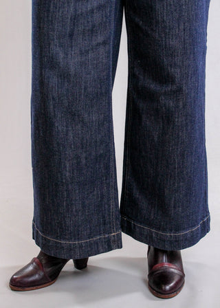 Charlie B Cropped Patch Pocket Wide Leg Jeans with Horsebit Detail
