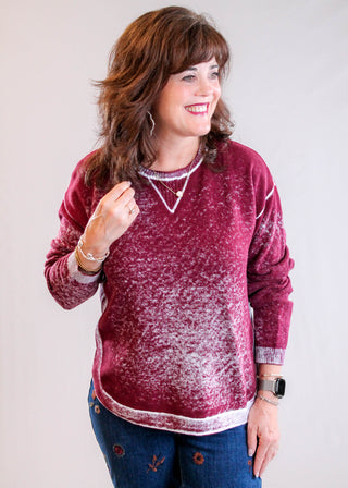 Charlie B Long Sleeve Crew Neck Cotton Sweater
