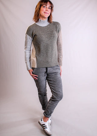 Tempo Paris Suede Jogger Pant Model View - Fashion Crossroads, Inc