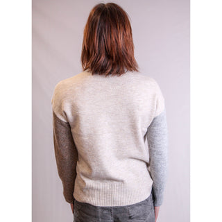 Tribal Sportswear Mock Neck Colorblock Sweater Back View - Fashion Crossroads, Inc