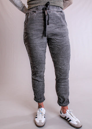 Tempo Paris Suede Jogger Pant Front View - Fashion Crossroads, Inc