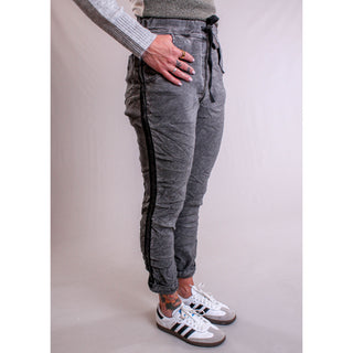 Tempo Paris Suede Jogger Pant Side View - Fashion Crossroads, Inc