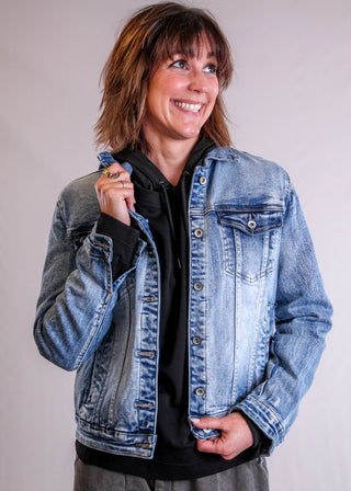 Tempo Paris Tree of Life Denim Jacket Front View - Fashion Crossroads, Inc