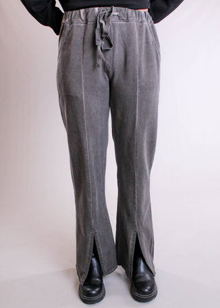 Tempo Paris Wide Leg Pant with Split Front View - Fashion Crossroads, Inc