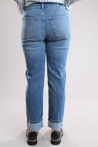 Liverpool Marley Girlfriend Cuffed Jeans Back View - Fashion Crossroads Inc