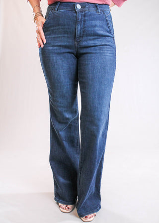 Democracy Absolution Skyrise Double Side Seam Trouser Jean front view - Fashion Crossroads Inc.