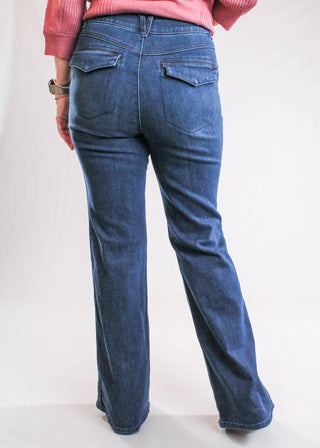 Democracy Absolution Skyrise Double Side Seam Trouser Jean back view - Fashion Crossroads Inc.
