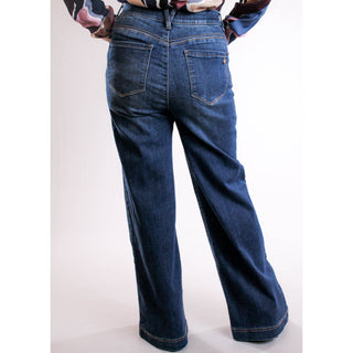 Democracy Wide Leg Jeans with Double Side Seam Back View - Fashion Crossroads, Inc.